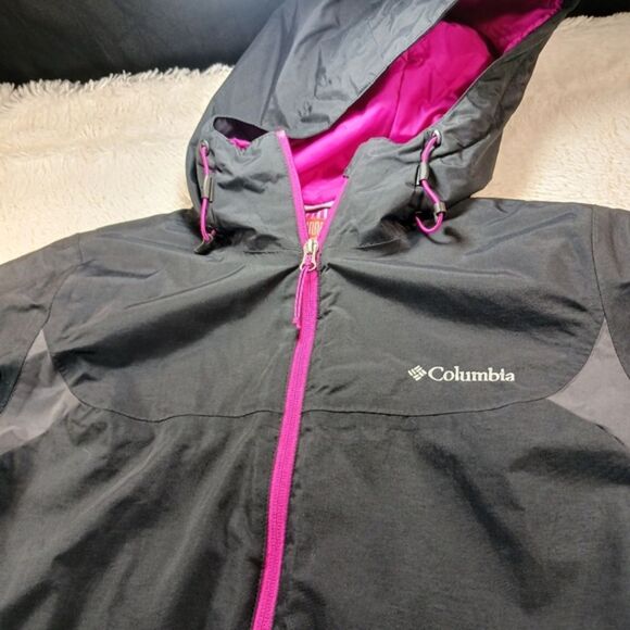 Columbia Thermal Coil Hooded Jacket Women Small. Black/ Pink. Full Zippers..... - Picture 5 of 15